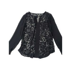 Womens Sheer Brilliance Black‎ Shirt Size Medium  Lace